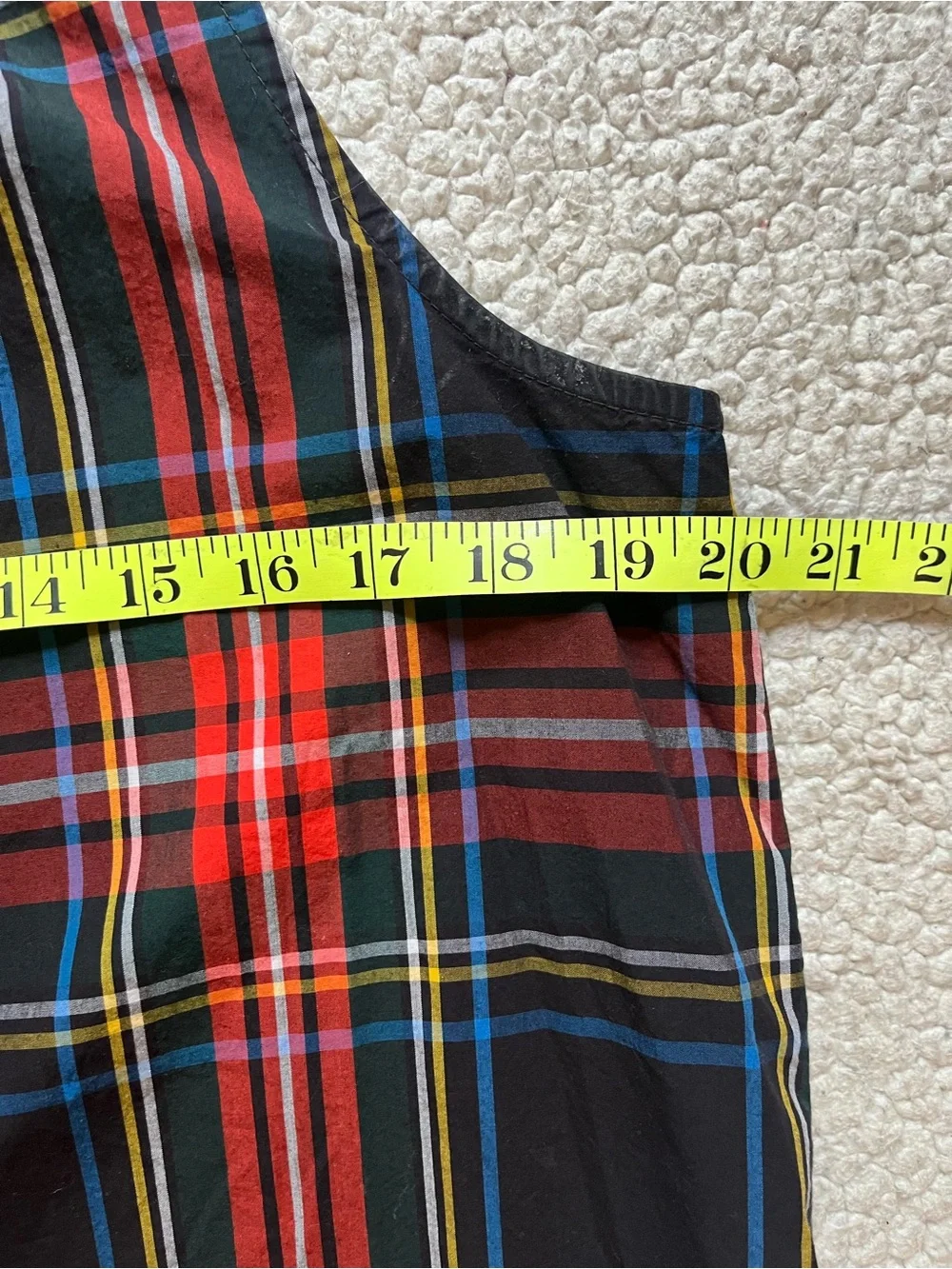 J. Crew Black and Red Plaid Sleeveless Holiday Blouse